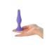 Dokulu Silikon Anal Tıkaç Plug 11cm Mor